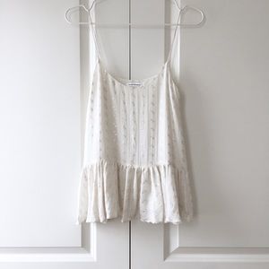 Club Monaco Benicia Camisole in White and Silver